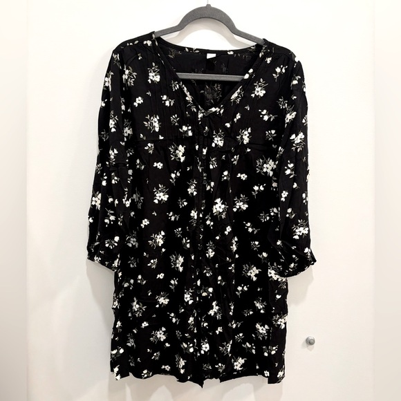 Black Floral Dress - Picture 1 of 3